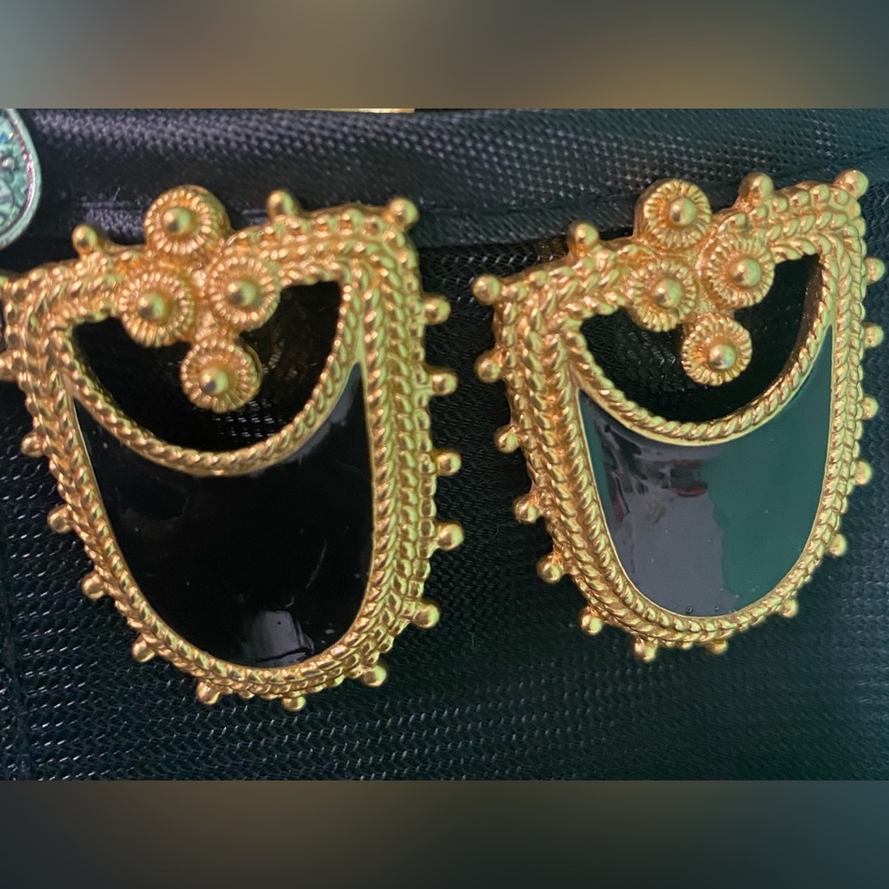 Black and gold earrings